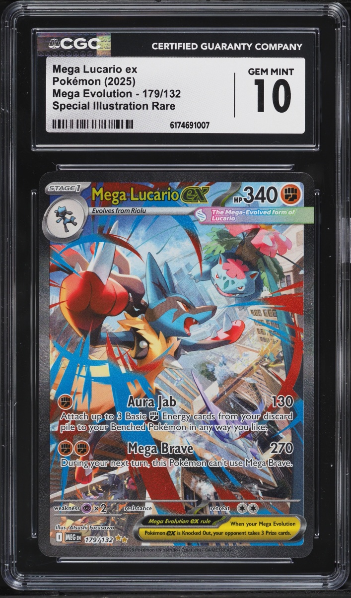2025 Pokemon Mega Evolution SIR Mega Lucario ex #179 CGC 10 GEM MINT