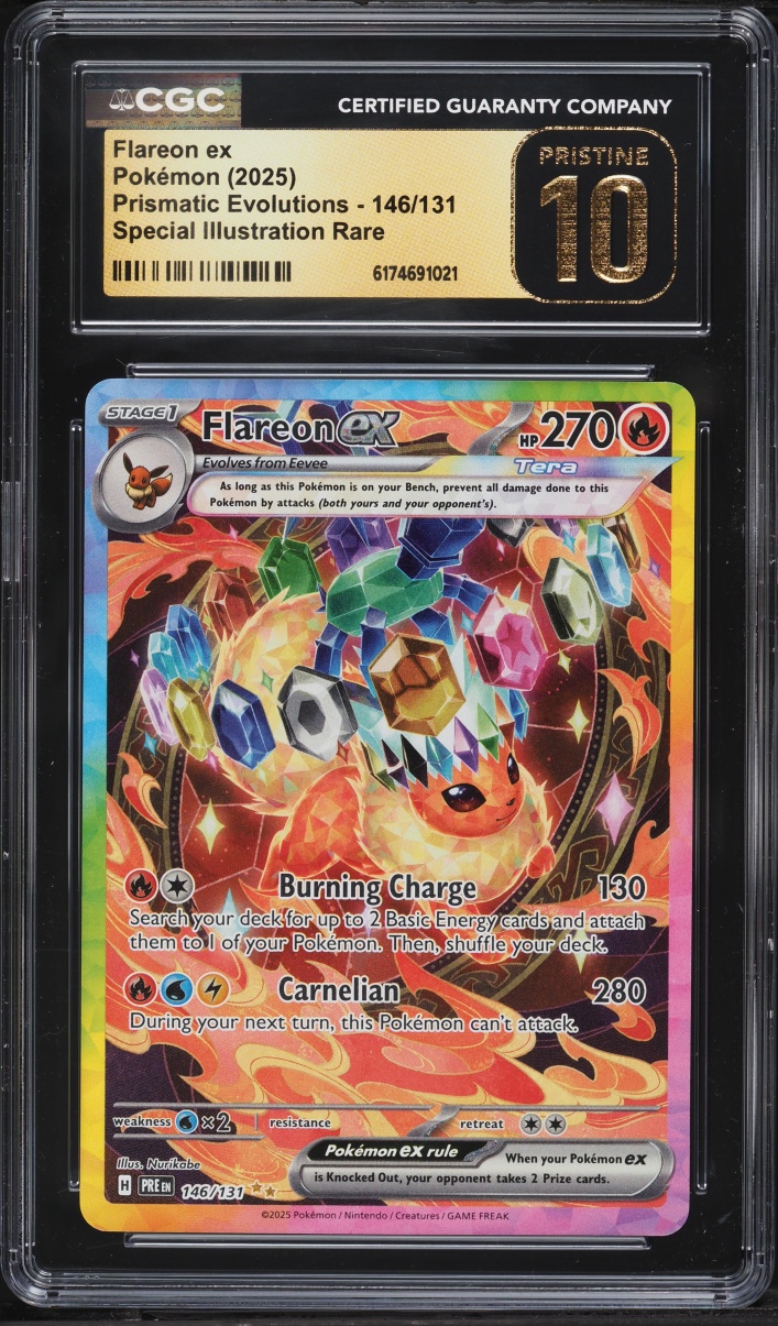 2025 Pokemon Scarlet & Violet Prismatic Evolutions SIR Flareon Ex #146 CGC 10 PRISTINE