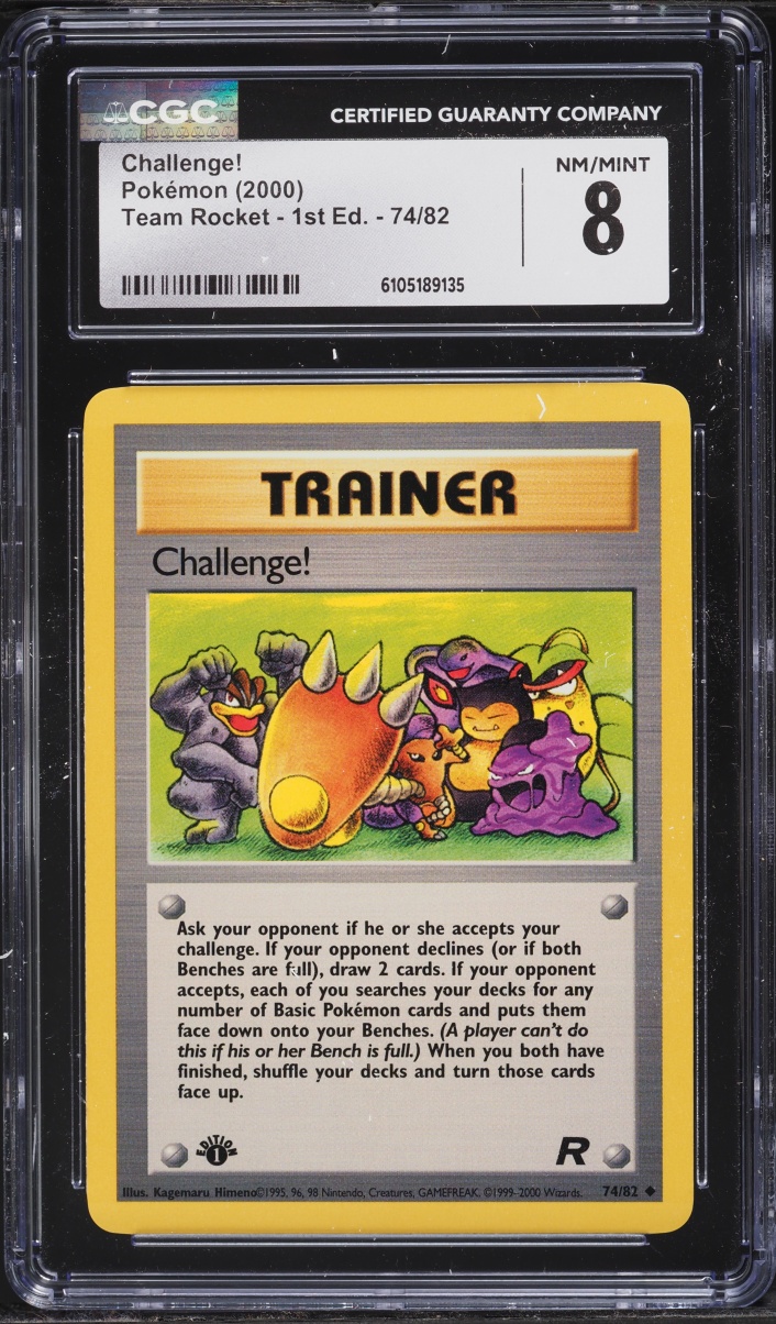 2000 Pokemon Team Rocket 1st Edition Challenge! #74 CGC 8 NM-MT