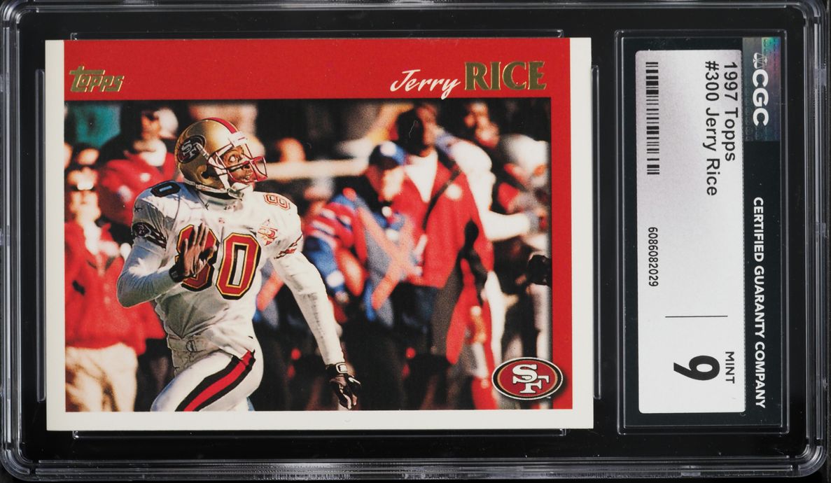 1997 Topps Football Jerry Rice #300 CGC 9 MINT on Fanatics Collect