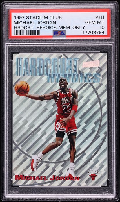 1997 Stadium Club Hardcourt Heroics Members Only Michael Jordan #H1 PSA 10 GEM MINT