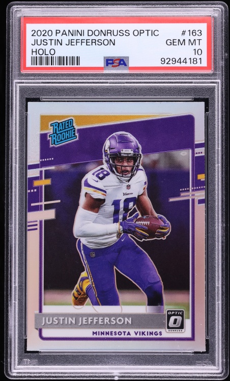 2020 Donruss Optic Holo Justin Jefferson ROOKIE #163 PSA 10 GEM MINT