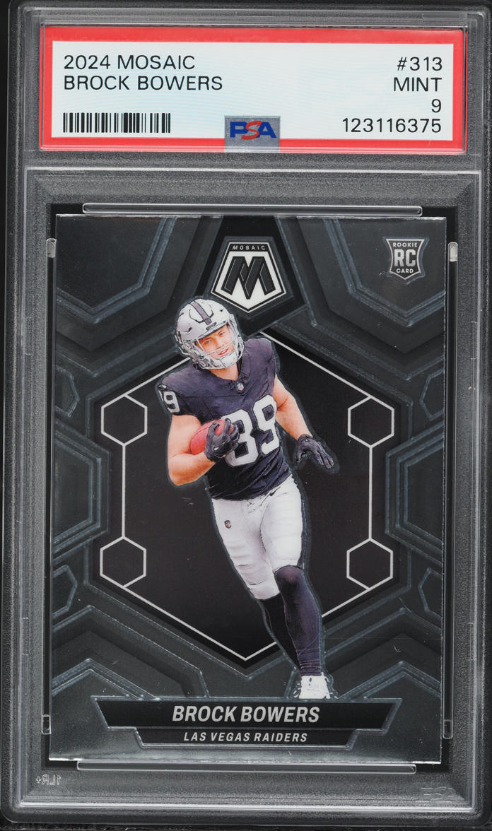 2024 Panini Mosaic Brock Bowers ROOKIE #313 PSA 9 MINT