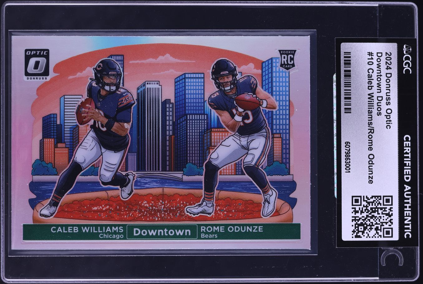 2024 Donruss Optic Downtown Duos Caleb Williams Rome Odunze ROOKIE #10 CGC AUTH