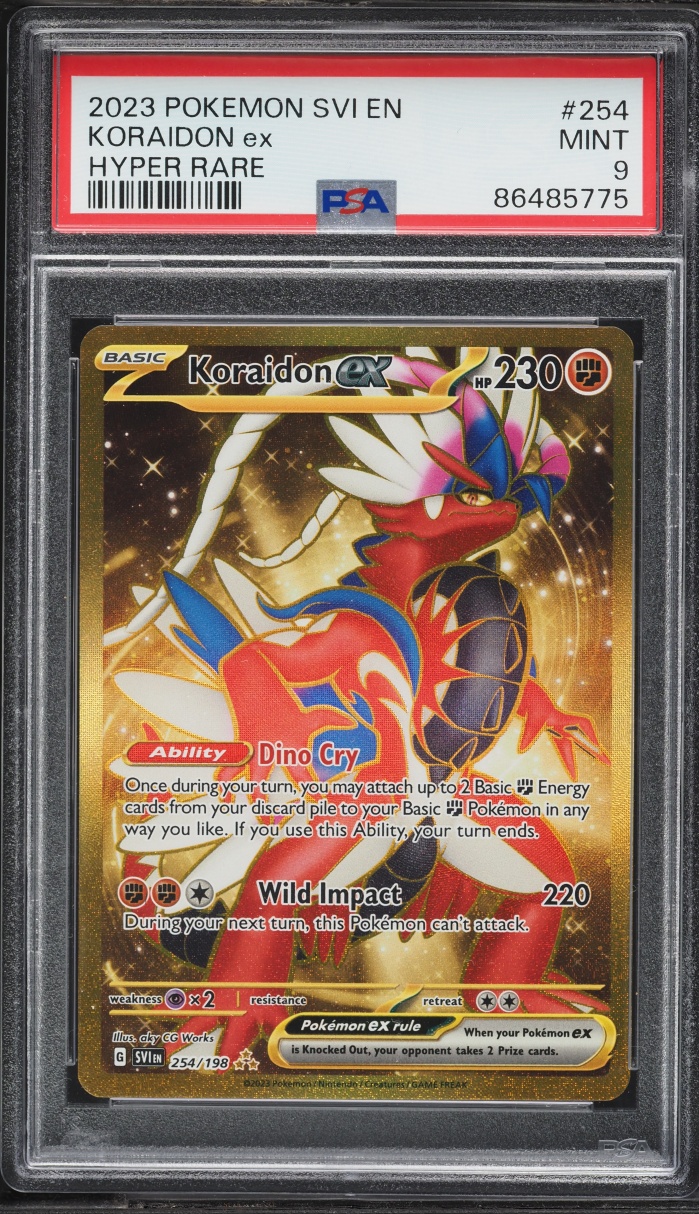 2023 Pokemon Scarlet & Violet Gold Rare Koraidon ex #254 PSA 9 MINT