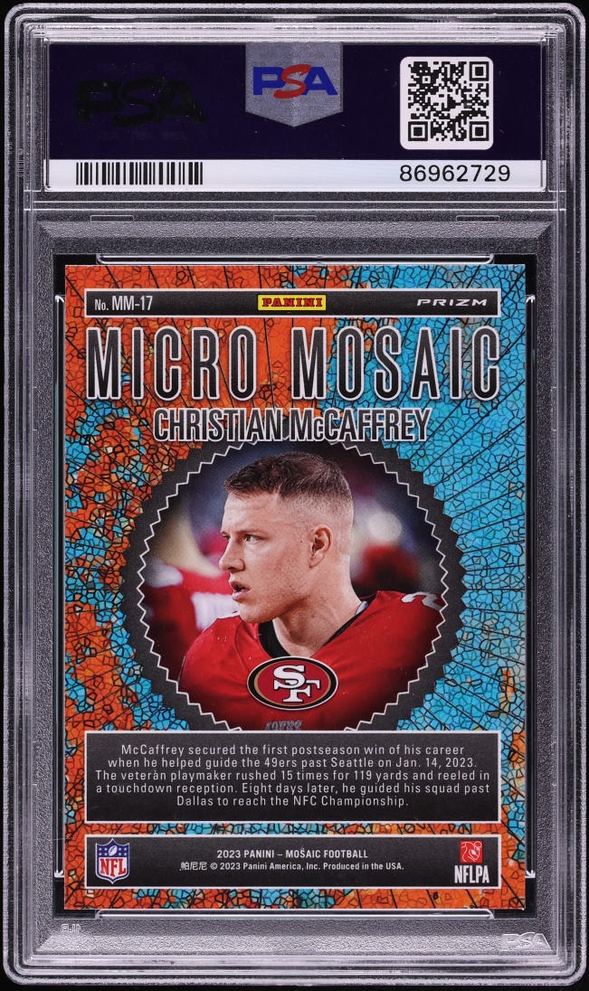 2023 Panini Mosaic Micro Christian McCaffrey #MM-17 PSA 10 GEM MINT