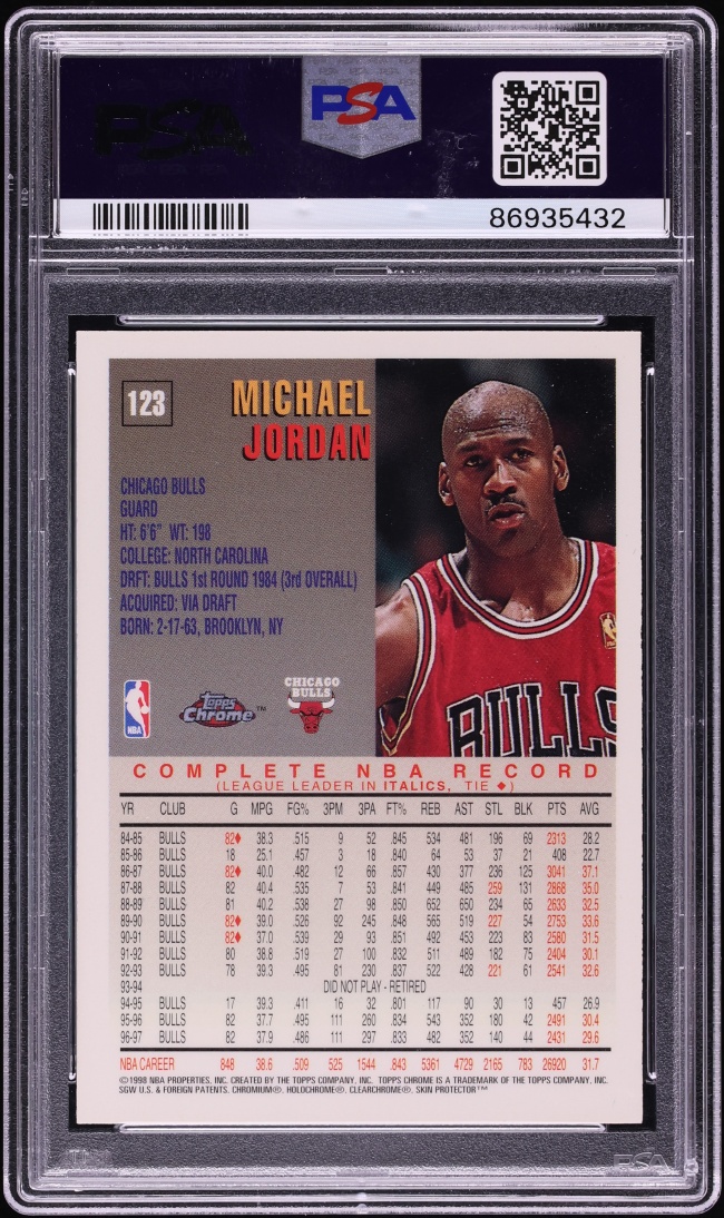 1997 Topps Chrome Michael Jordan #123 PSA 9 MINT