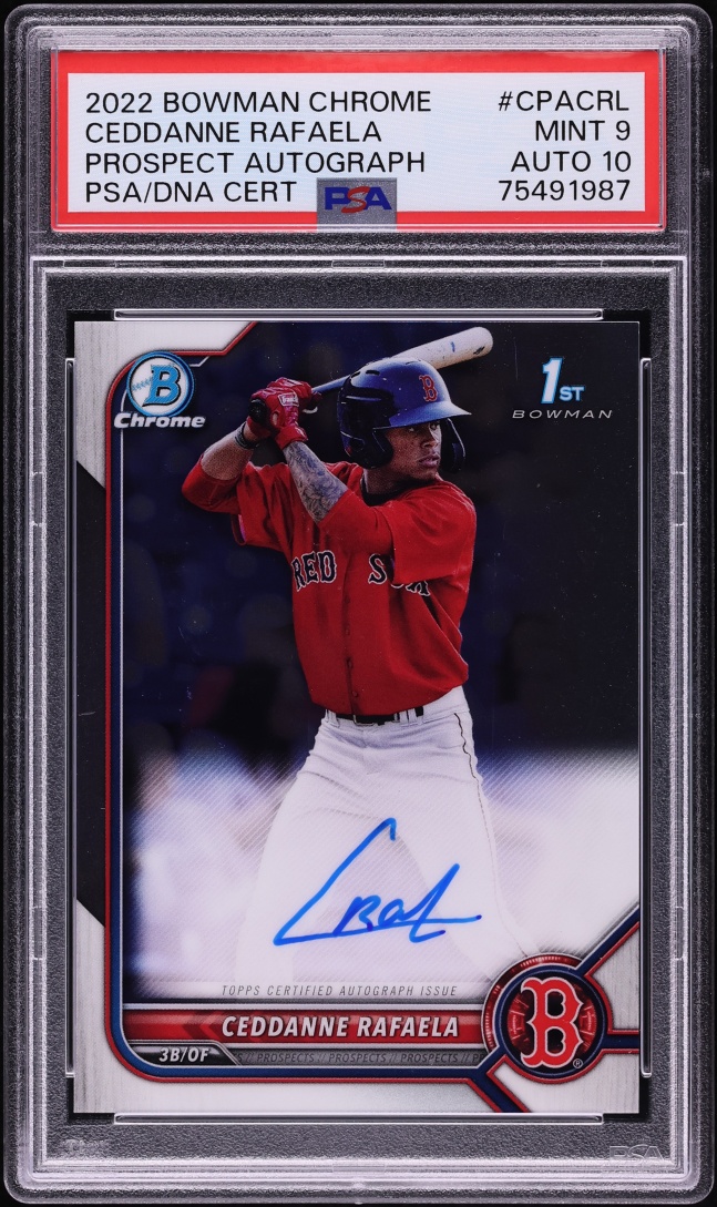 2022 Bowman Chrome Ceddanne Rafaela PROSPECT AUTO DNA 10 #CPA-CRL PSA 9 MINT