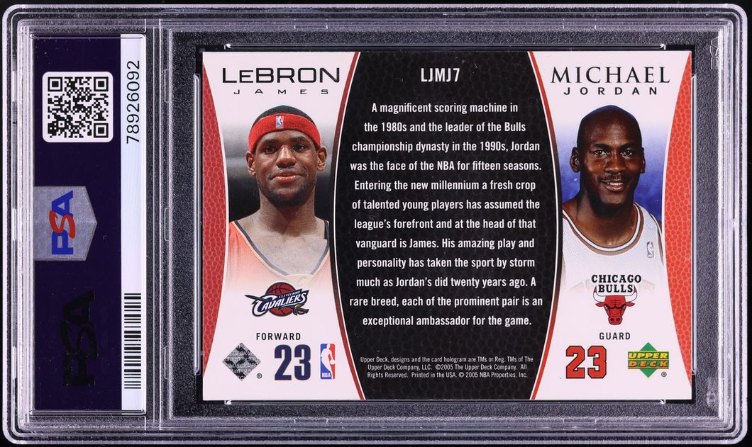 2005 Upper Deck MJ LJ Bonus Pack LeBron James Michael Jordan #LJMJ7 PSA 10 GEM MINT