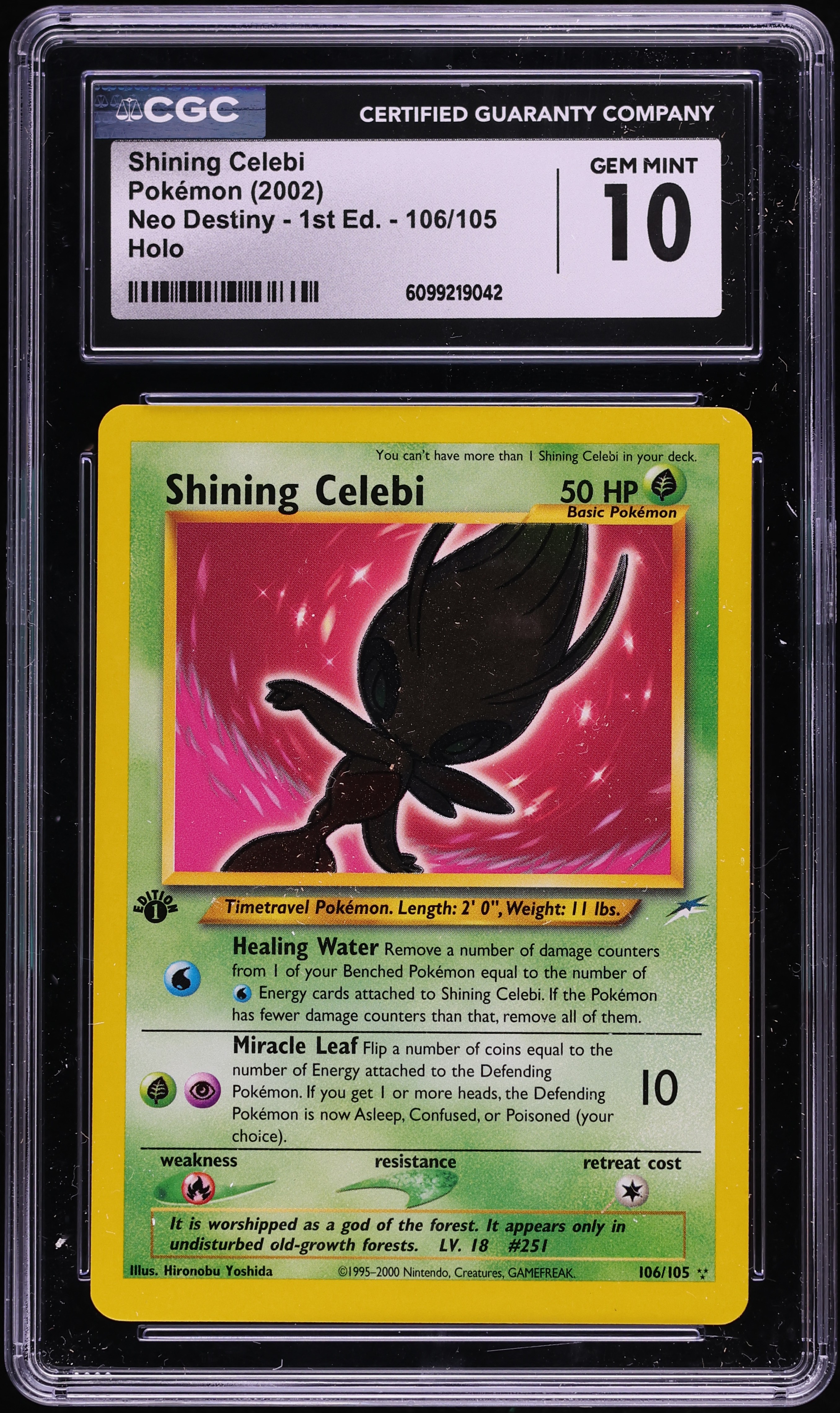 2002 Pokemon Neo Destiny 1st Edition Holo Shining Celebi #106 CGC 10 GEM MINT