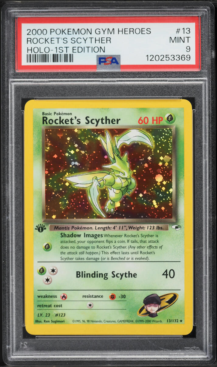 2000 Pokemon Gym Heroes 1st Edition Holo Rocket's Scyther #13 PSA 9 MINT
