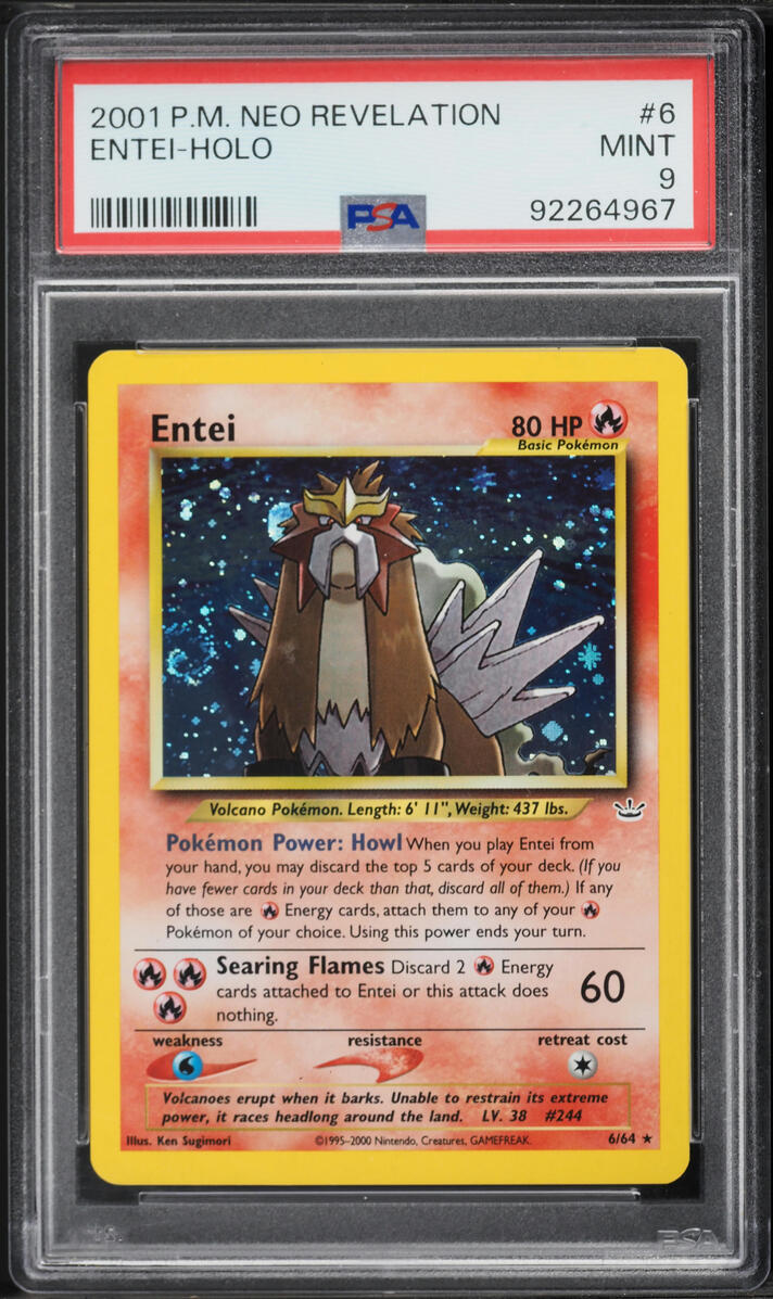 2001 Pokemon Neo Revelation Holo Entei #6 PSA 9 MINT