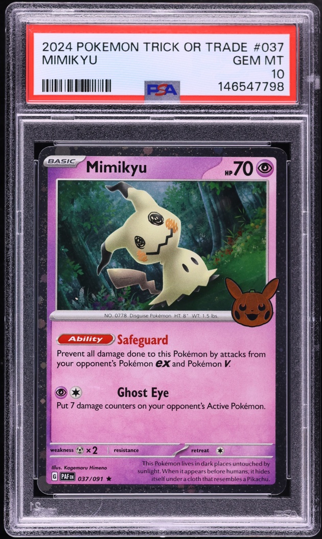 2024 Pokemon Scarlet & Violet Paldean Fates Trick Or Trade Mimikyu #37 PSA 10 GEM MINT