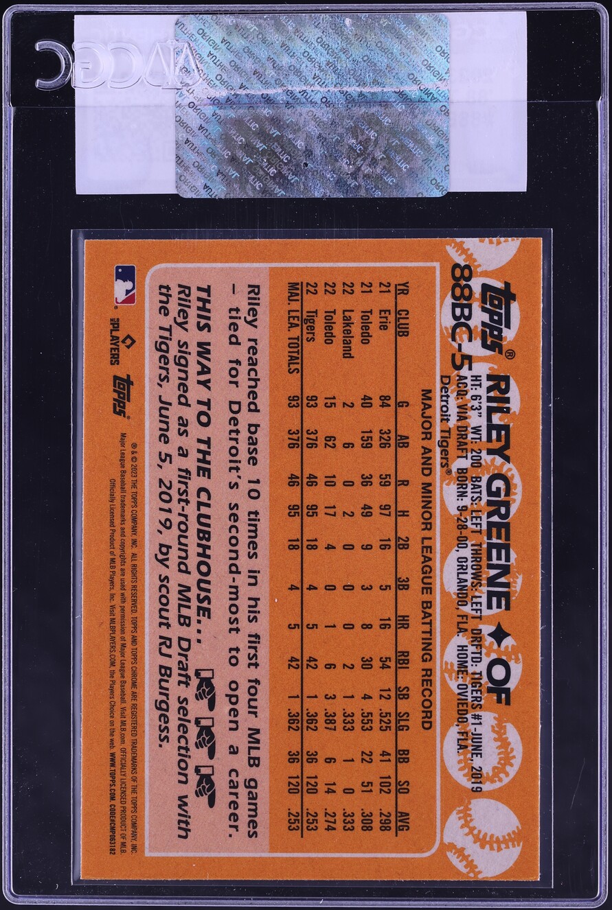 2023 Topps Chrome '88 Riley Greene ROOKIE #88BC-5 CGC AUTH