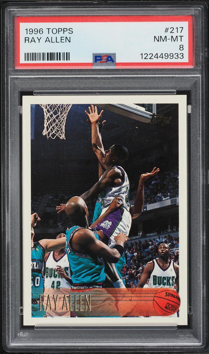 1996 Topps Basketball Ray Allen ROOKIE #217 PSA 8 NM-MT