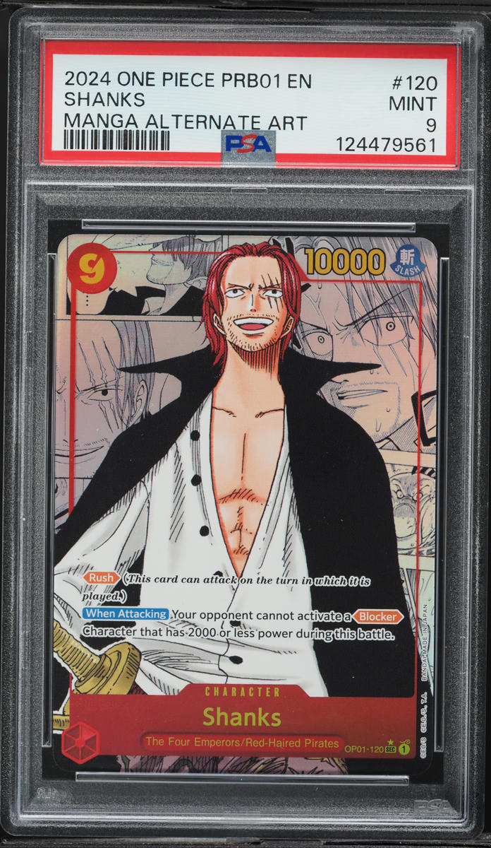 2024 One Piece Premium The Best Manga Alt Art Shanks #OP01-120 PSA 9 MINT