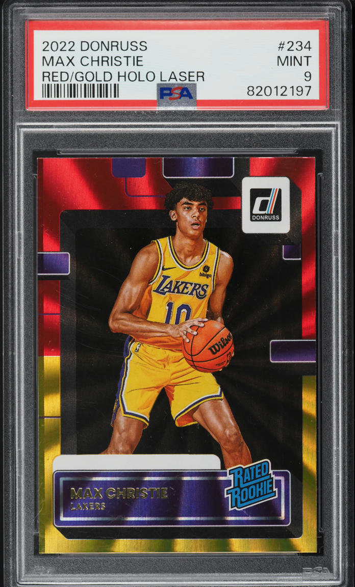 2022 Donruss Red Gold Holo Laser Max Christie ROOKIE #234 PSA 9 MINT
