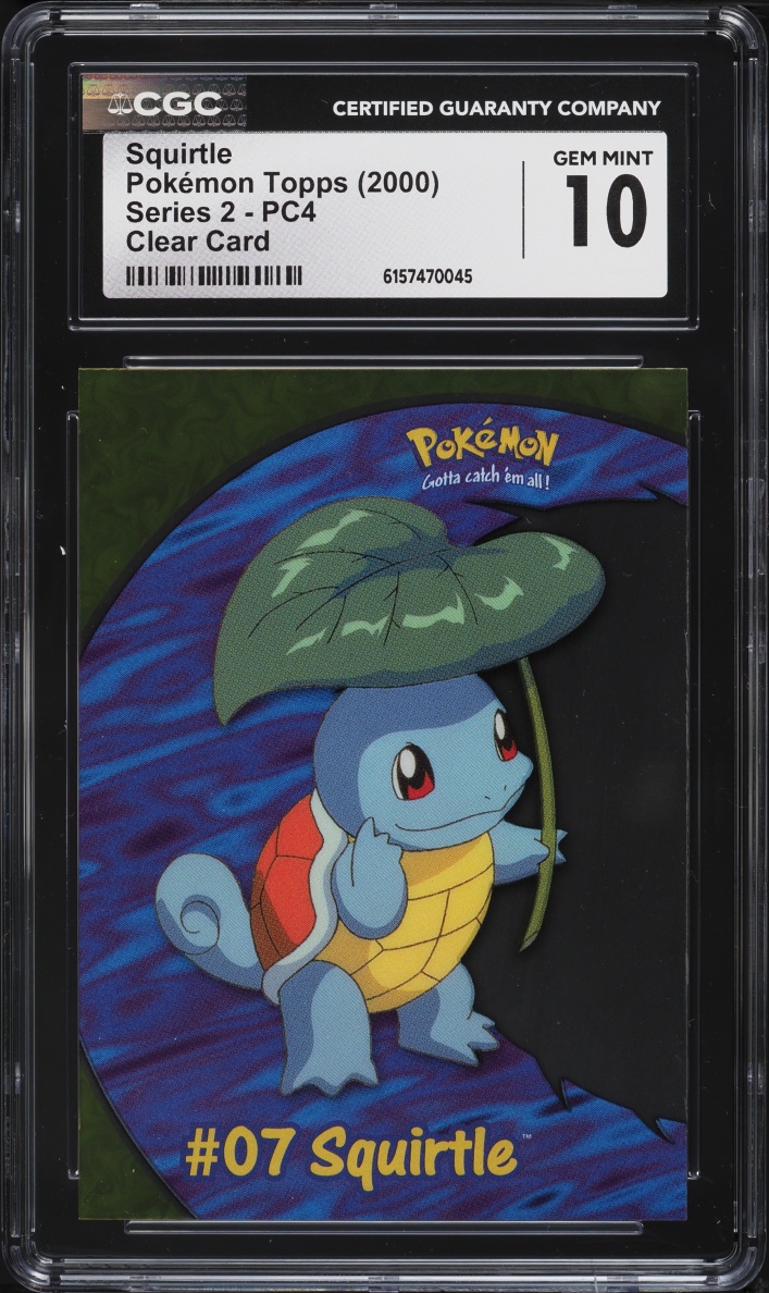 2000 Topps Pokemon Series 2 Clear Card Squirtle #PC4 CGC 10 GEM MINT