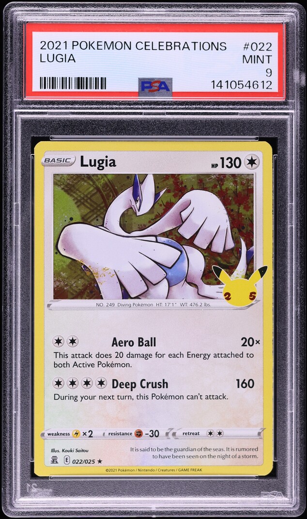 2021 Pokemon Sword & Shield Celebrations Holo Lugia #22 PSA 9 MINT