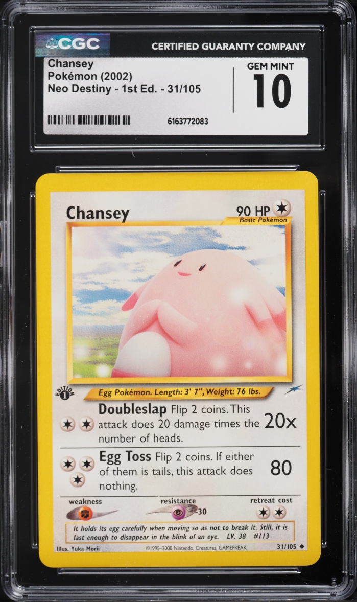 2002 Pokemon Neo Destiny 1st Edition Chansey #31 CGC 10 GEM MINT