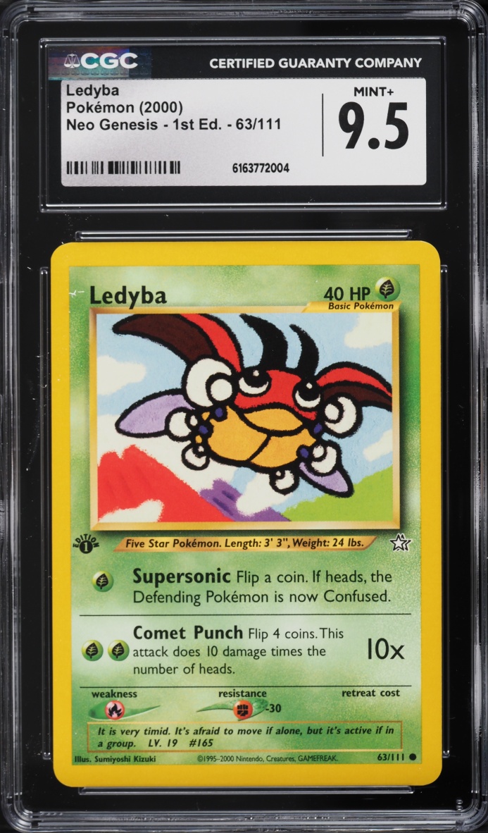 2000 Pokemon Neo Genesis 1st Edition Ledyba #63 CGC 9.5 MINT+