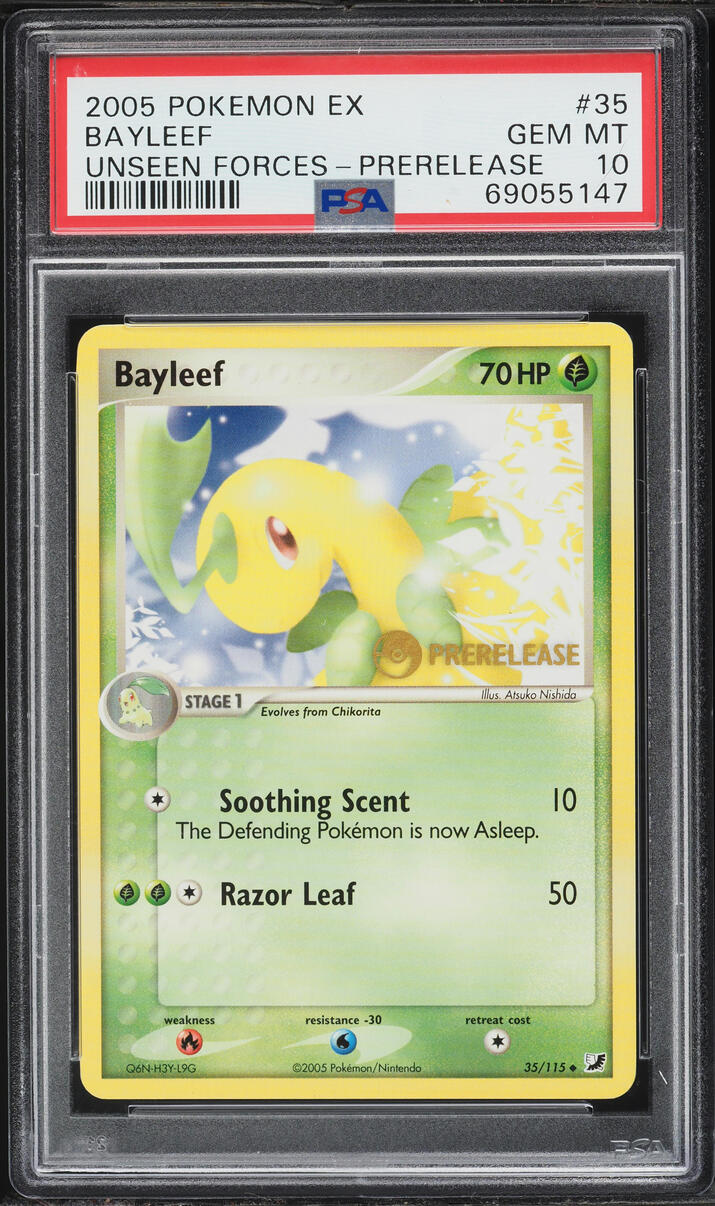 2005 Pokemon EX Unseen Forces Prerelease Bayleef #35 PSA 10 GEM MINT