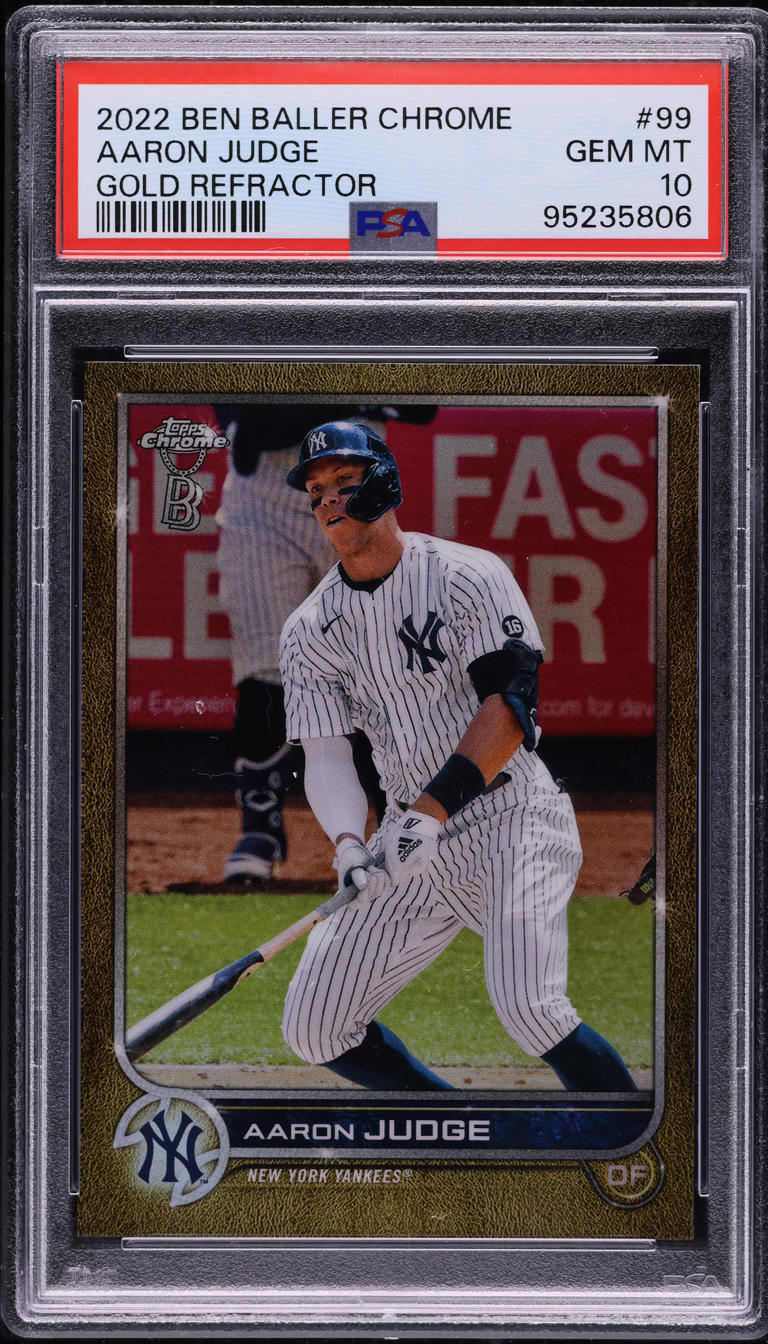 2022 Topps Chrome Ben Baller Gold Refractor Aaron Judge /50 #99 PSA 10 GEM MINT
