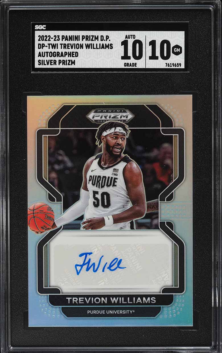2022 Panini Prizm Draft Picks Silver Trevion Williams ROOKIE AUTO #DP-TWI SGC 10 - Main Image