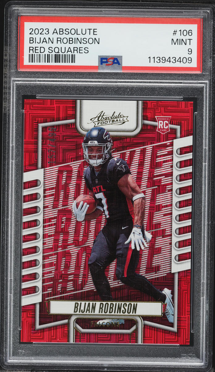 2023 Absolute Red Squares Bijan Robinson ROOKIE /499 #106 PSA 9 MINT
