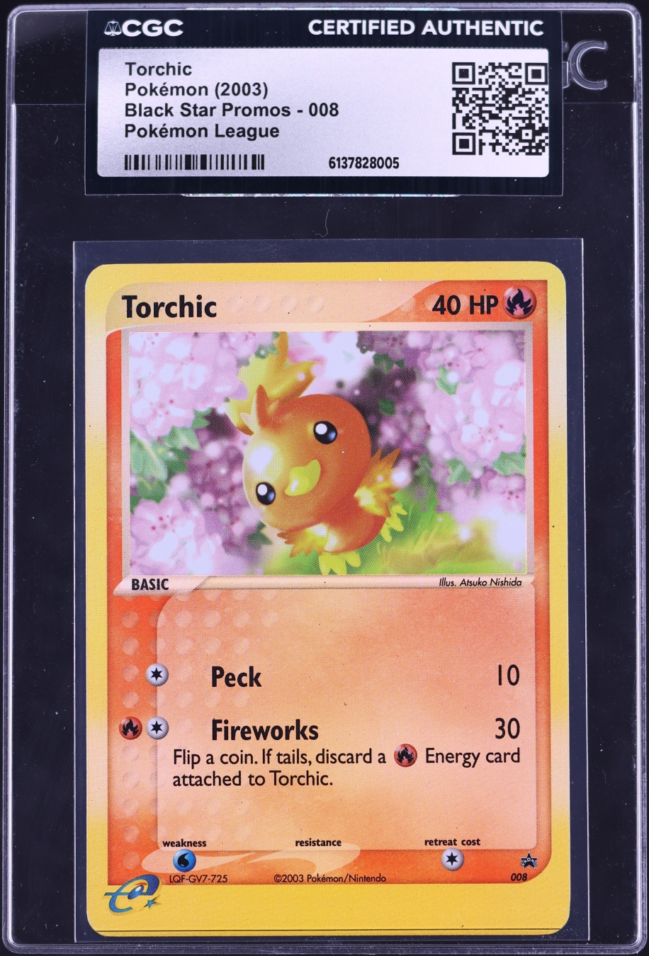 2003 Pokemon Black Star Promo League Torchic #8 CGC AUTH