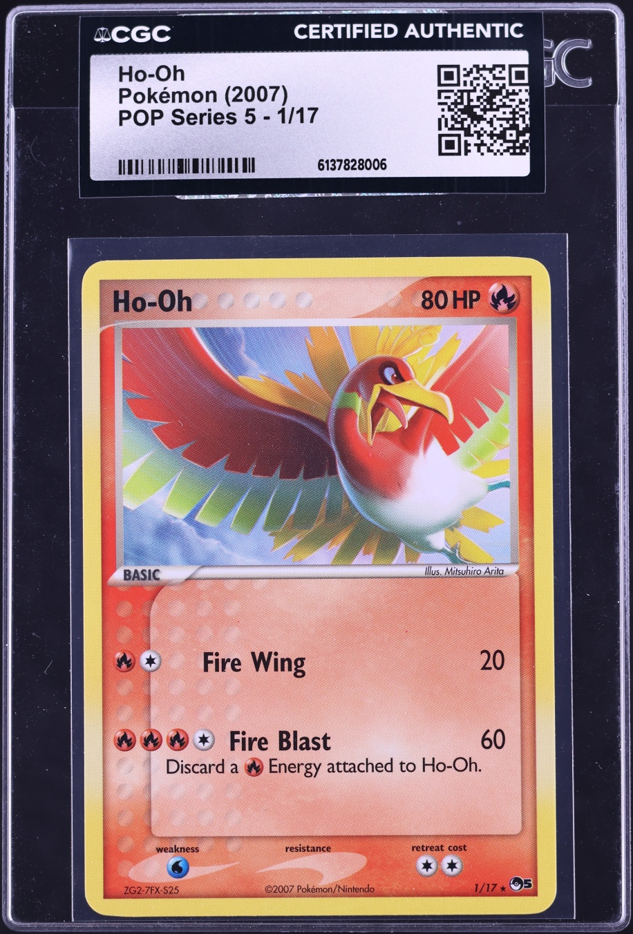 2007 Pokemon POP Series 5 Ho-Oh #1 CGC AUTH