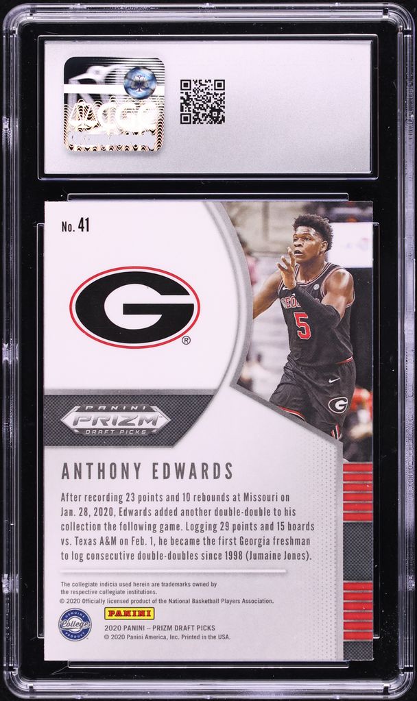 2020 Panini Prizm Draft Picks Anthony Edwards ROOKIE #41 CGC 9 MINT
