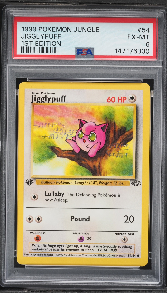 1999 Pokemon Jungle 1st Edition Jigglypuff #54 PSA 6 EXMT