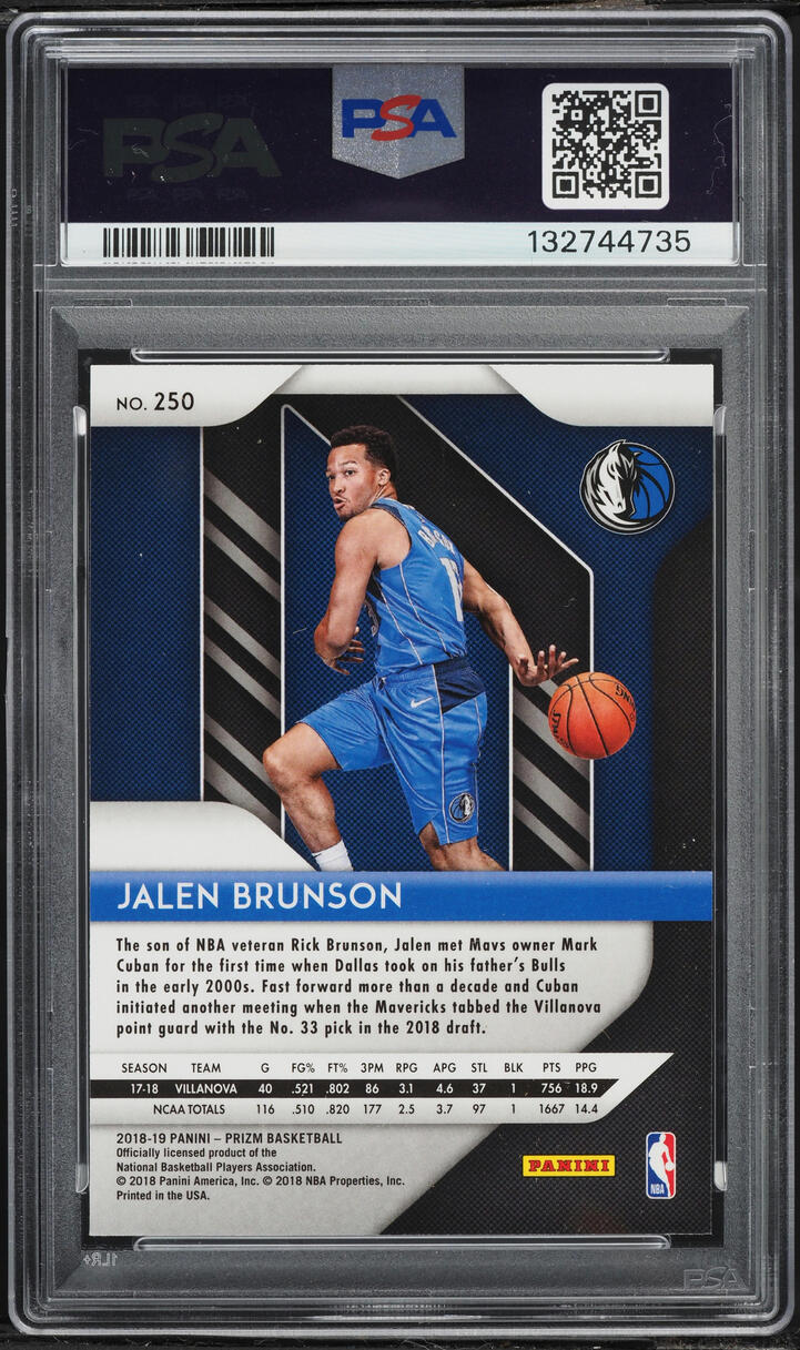 2018 Panini Prizm Jalen Brunson ROOKIE #250 PSA 10 GEM MINT