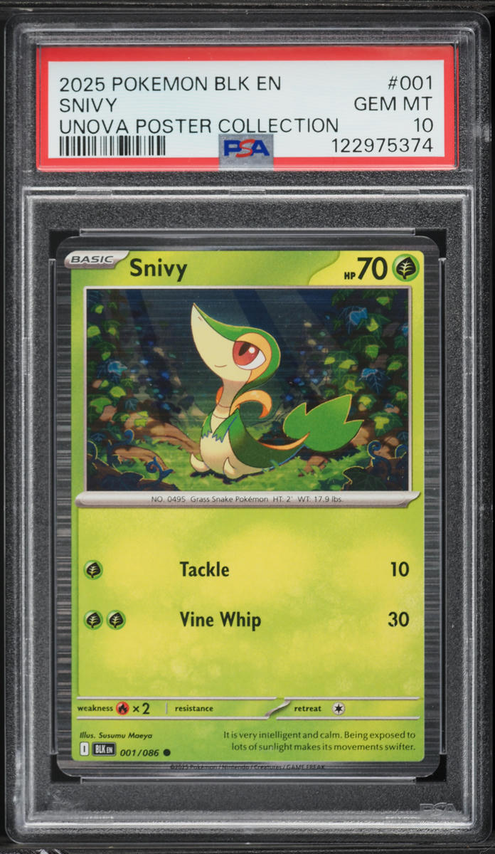 2025 Pokemon Scarlet & Violet Black Bolt Unova Poster Collection Snivy #1 PSA 10 GEM MINT