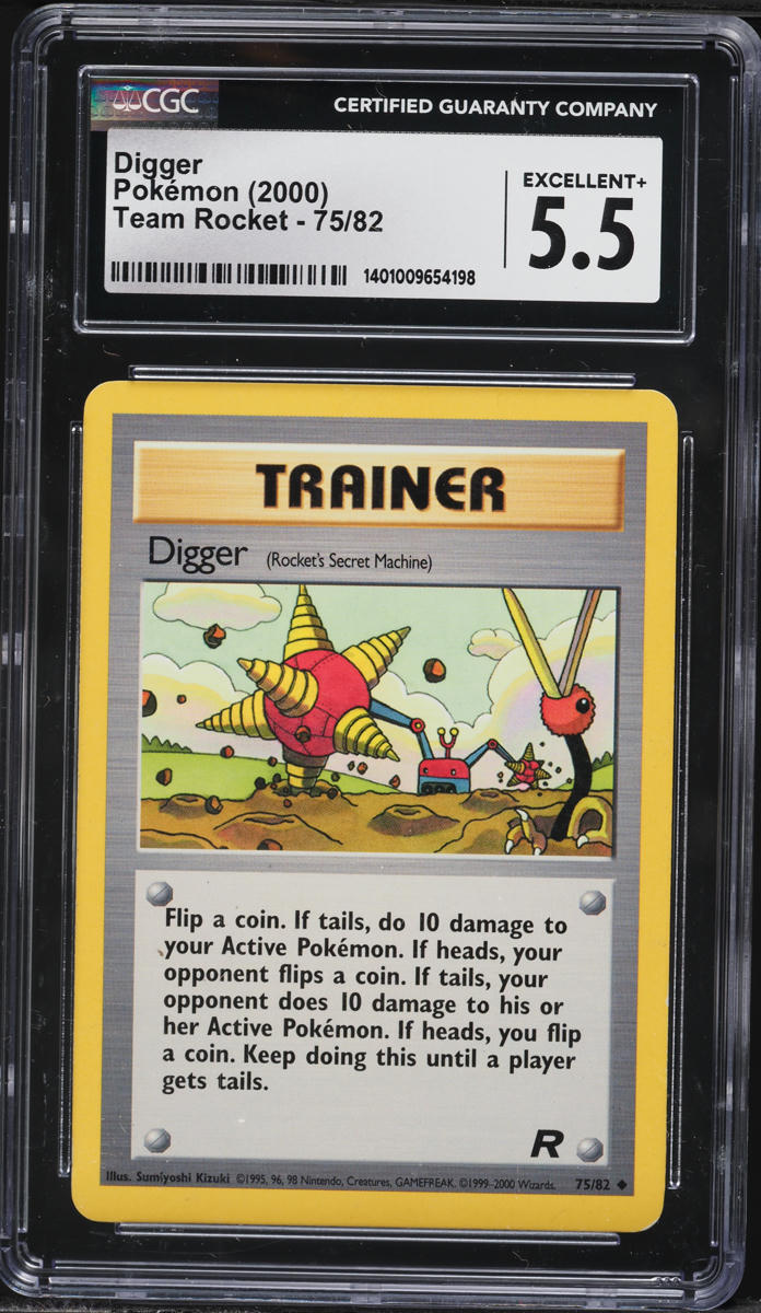 2000 Pokemon Team Rocket Digger #75 CGC 5.5 EX+