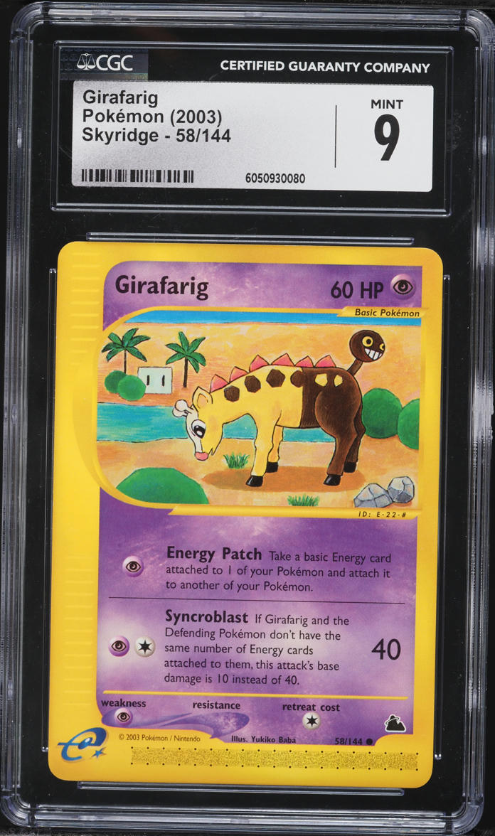 2003 Pokemon Skyridge Girafarig #58 CGC 9 MINT