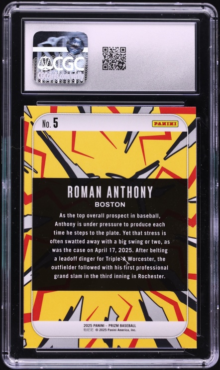 2025 Panini Prizm Dingers! Roman Anthony #5 CGC 10 GEM MINT
