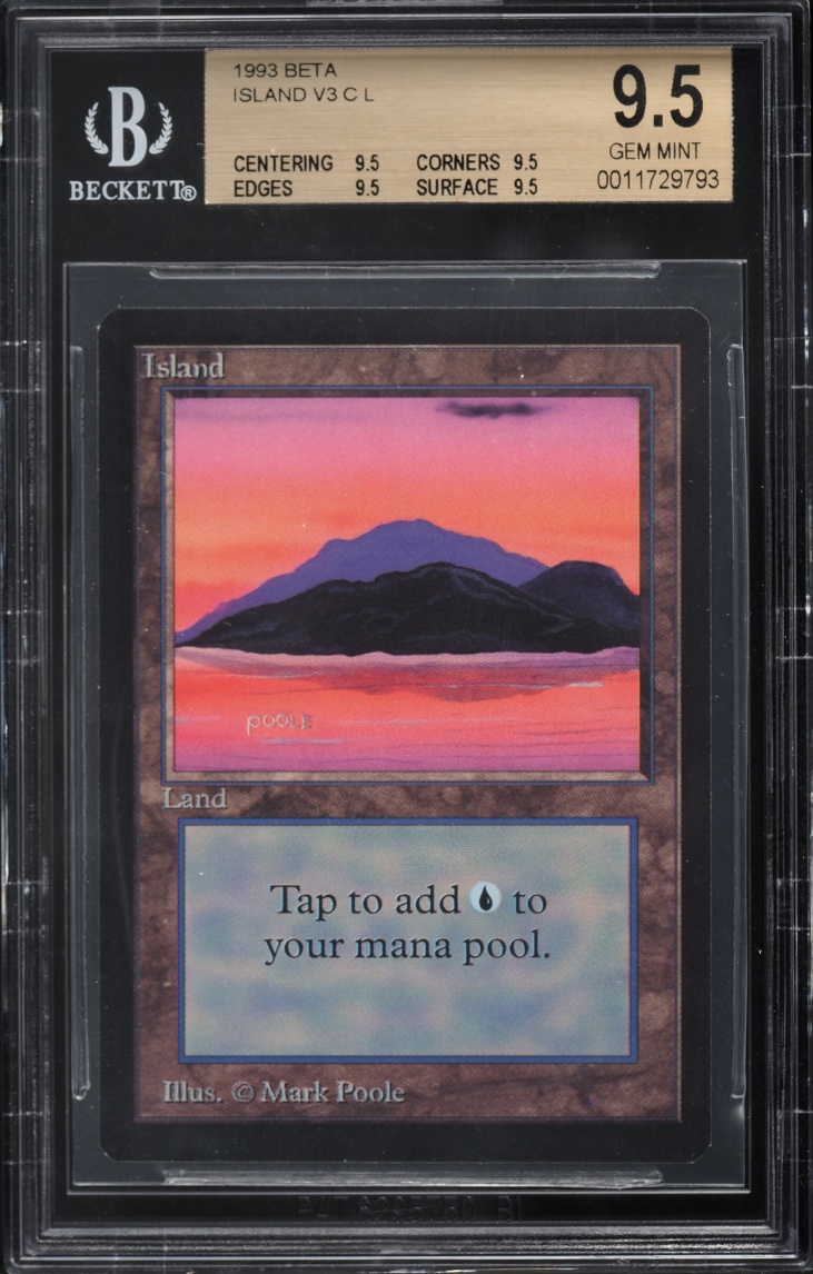 1993 Magic The Gathering MTG Beta Red Sky Island BGS 9.5 GEM MINT