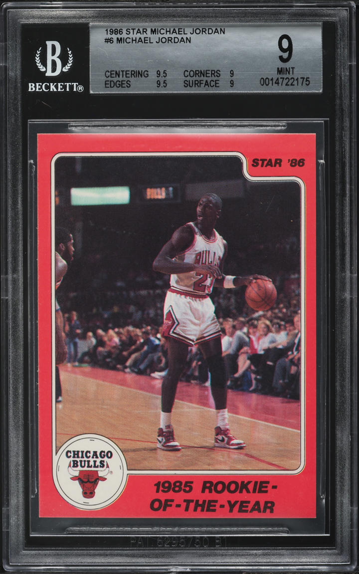 1986 Star Basketball Michael Jordan ROOKIE #6 BGS 9 MINT