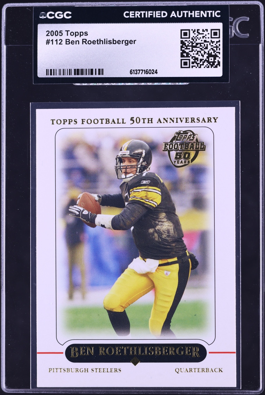2005 Topps Football Ben Roethlisberger #112 CGC AUTH