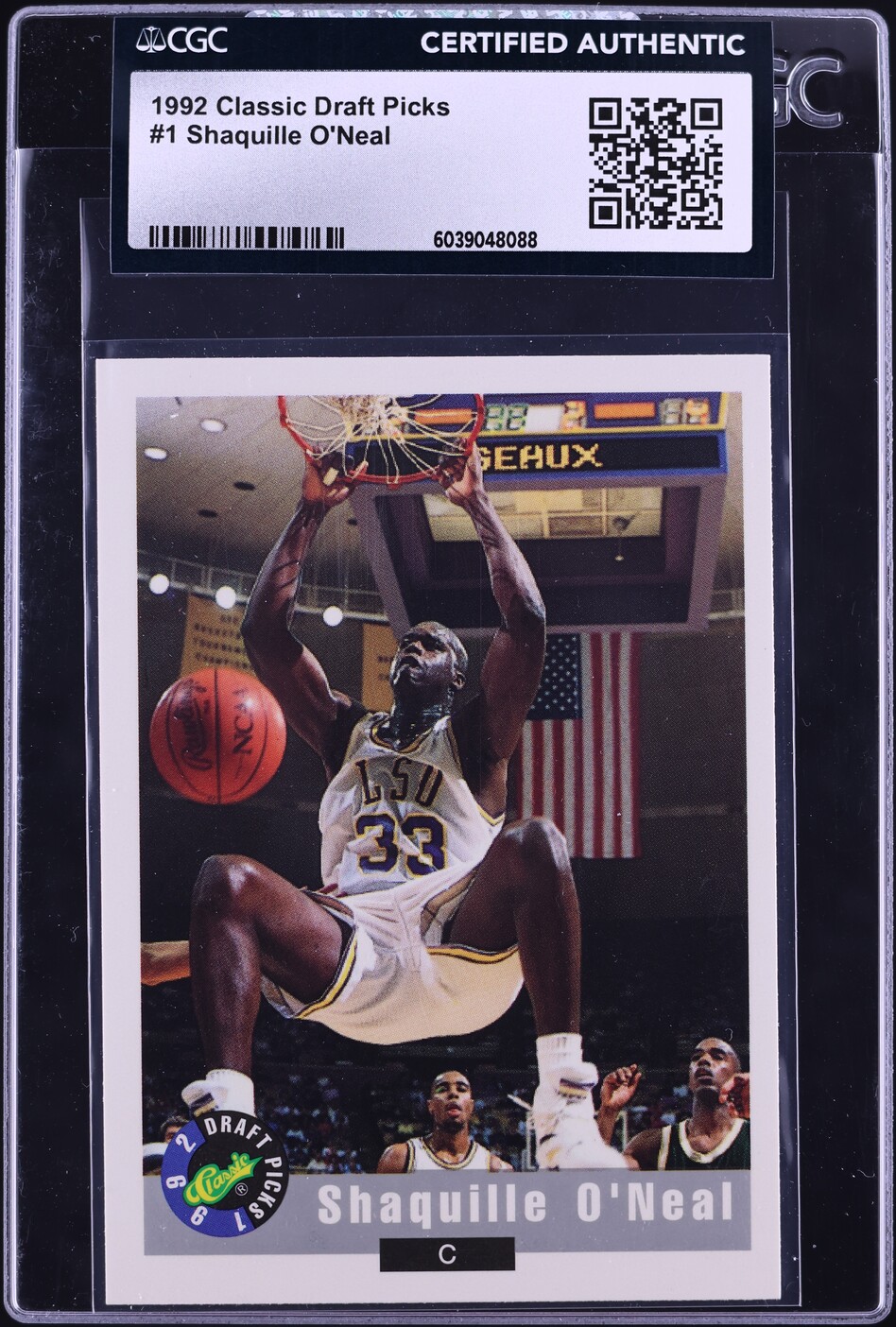1992 Classic Draft Picks Shaquille O'Neal ROOKIE #1 CGC AUTH