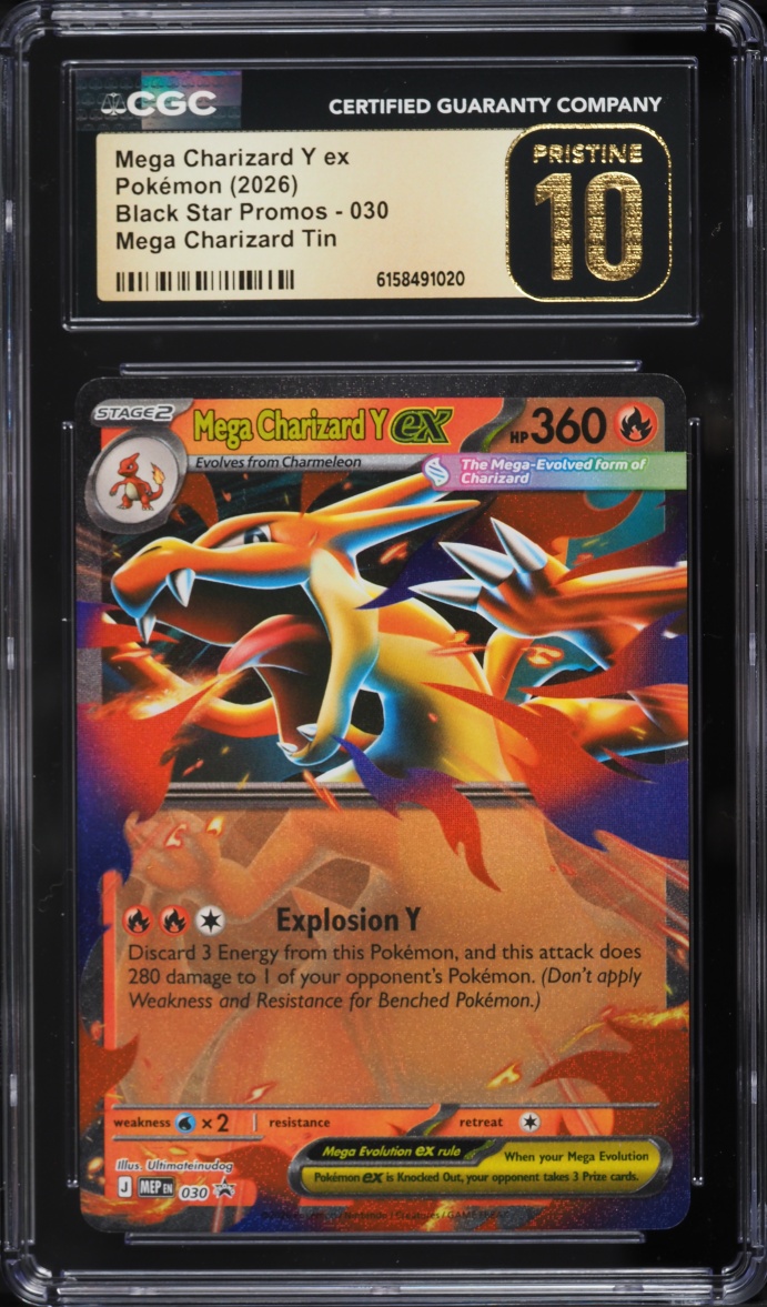 2026 Pokemon Mega Evolution Promo Tin Mega Charizard Y EX #30 CGC 10 PRISTINE