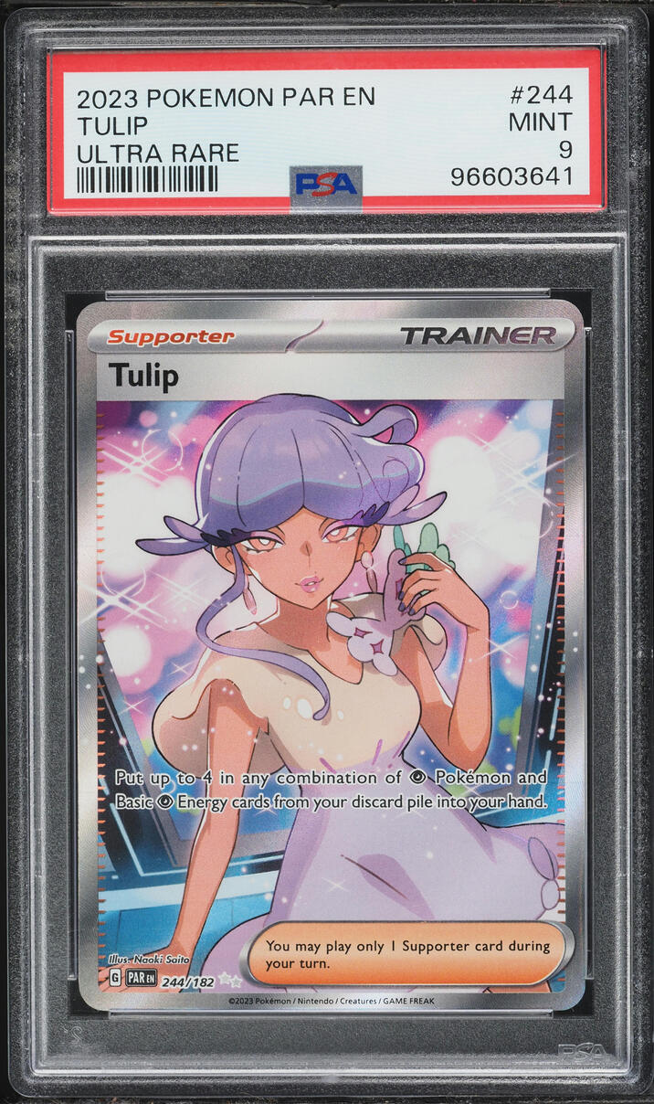 2023 Pokemon Scarlet & Violet Paradox Rift Full Art Tulip #244 PSA 9 MINT