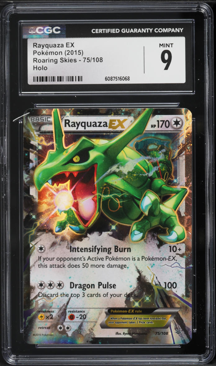 2015 Pokemon XY Roaring Skies Rayquaza EX #75 CGC 9 MINT