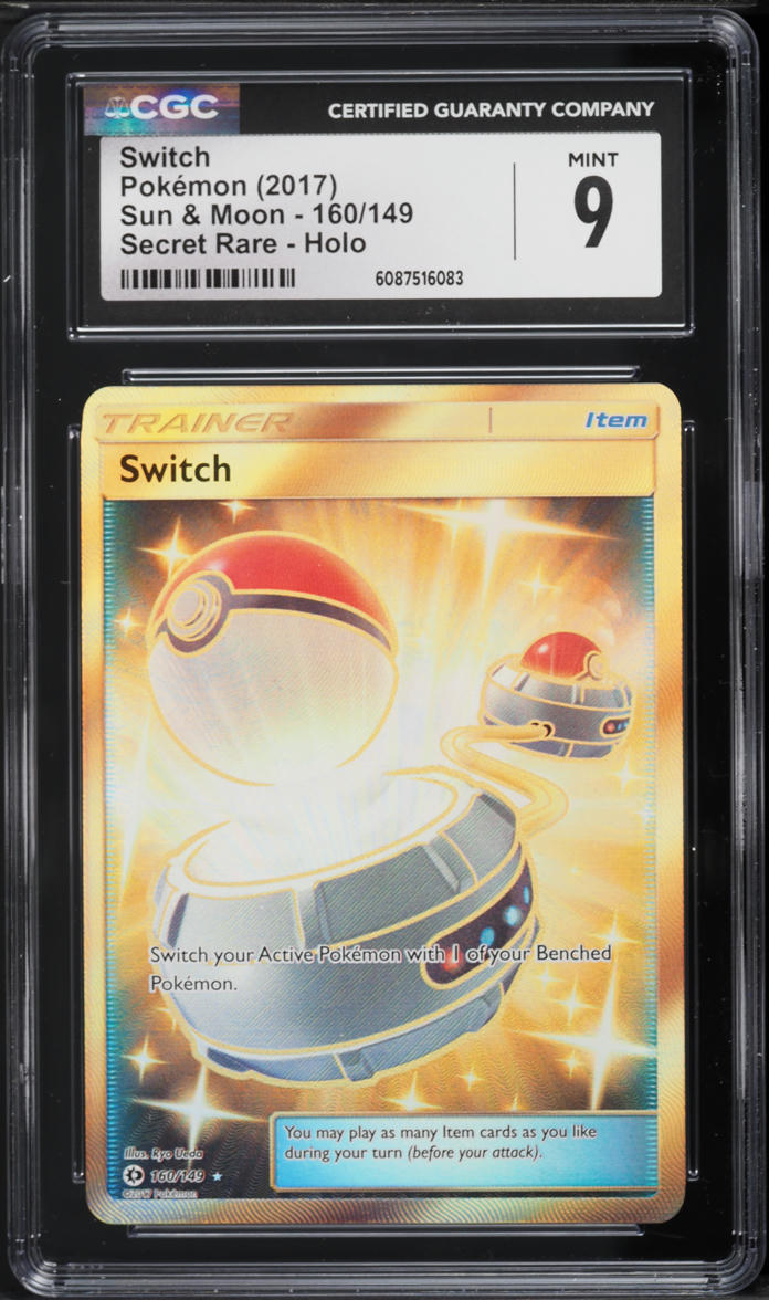 2017 Pokemon Sun & Moon Gold Rare Switch #160 CGC 9 MINT