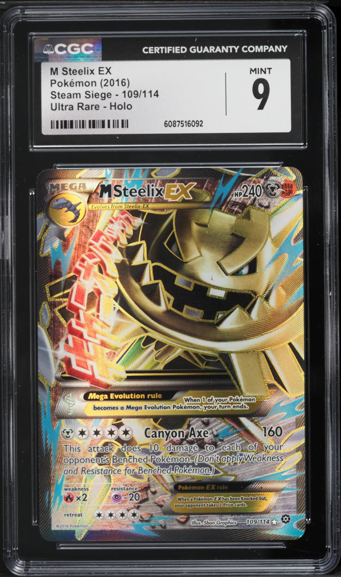 2016 Pokemon XY Steam Siege Full Art M Steelix EX #109 CGC 9 MINT