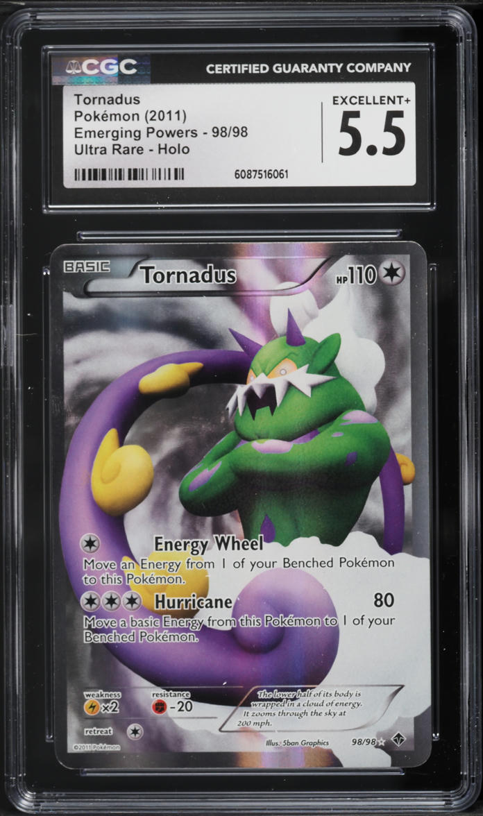 2011 Pokemon Black & White Emerging Powers Full Art Tornadus #98 CGC 5.5 EX+