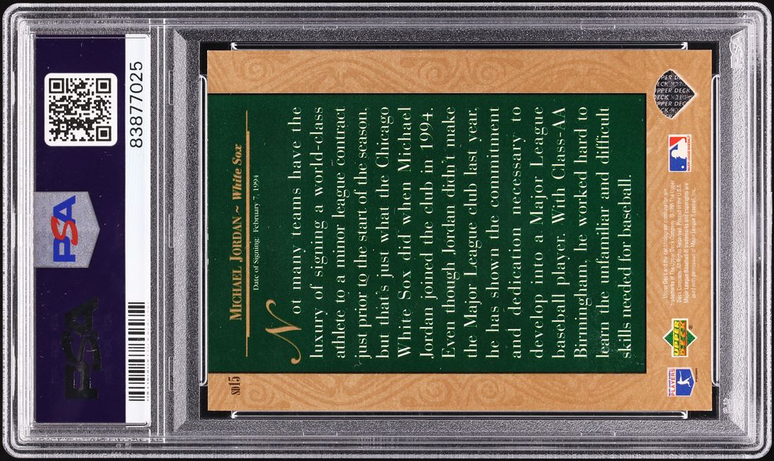 1995 Upper Deck Steal Of A Deal Michael Jordan ROOKIE #SD15 PSA 9 MINT