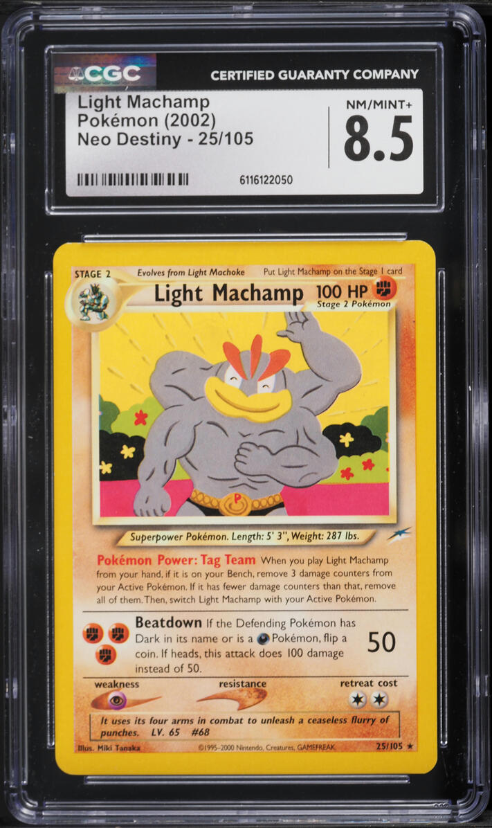 2002 Pokemon Neo Destiny Light Machamp #25 CGC 8.5 NM-MT+